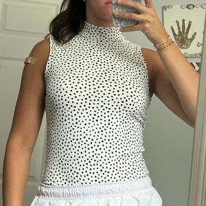 H&M Black and White Fitted Sleeveless Tank Top